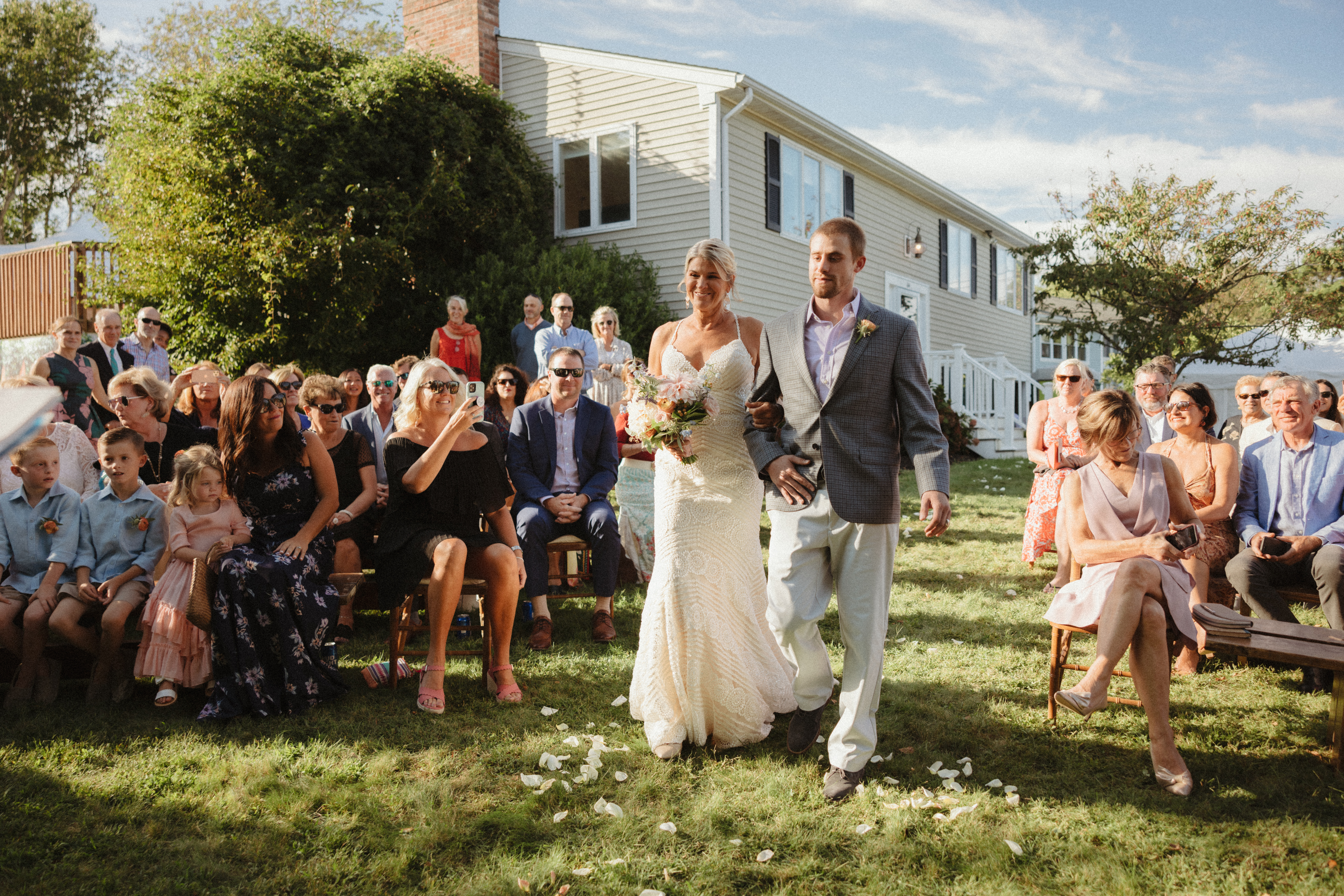 nontraditional backyard surfer wedding in narragansett rhode island