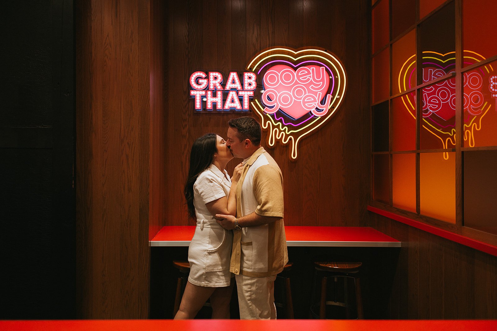 Nontraditional Boston Engagement Session in Tenderoni's Pizza in Fenway