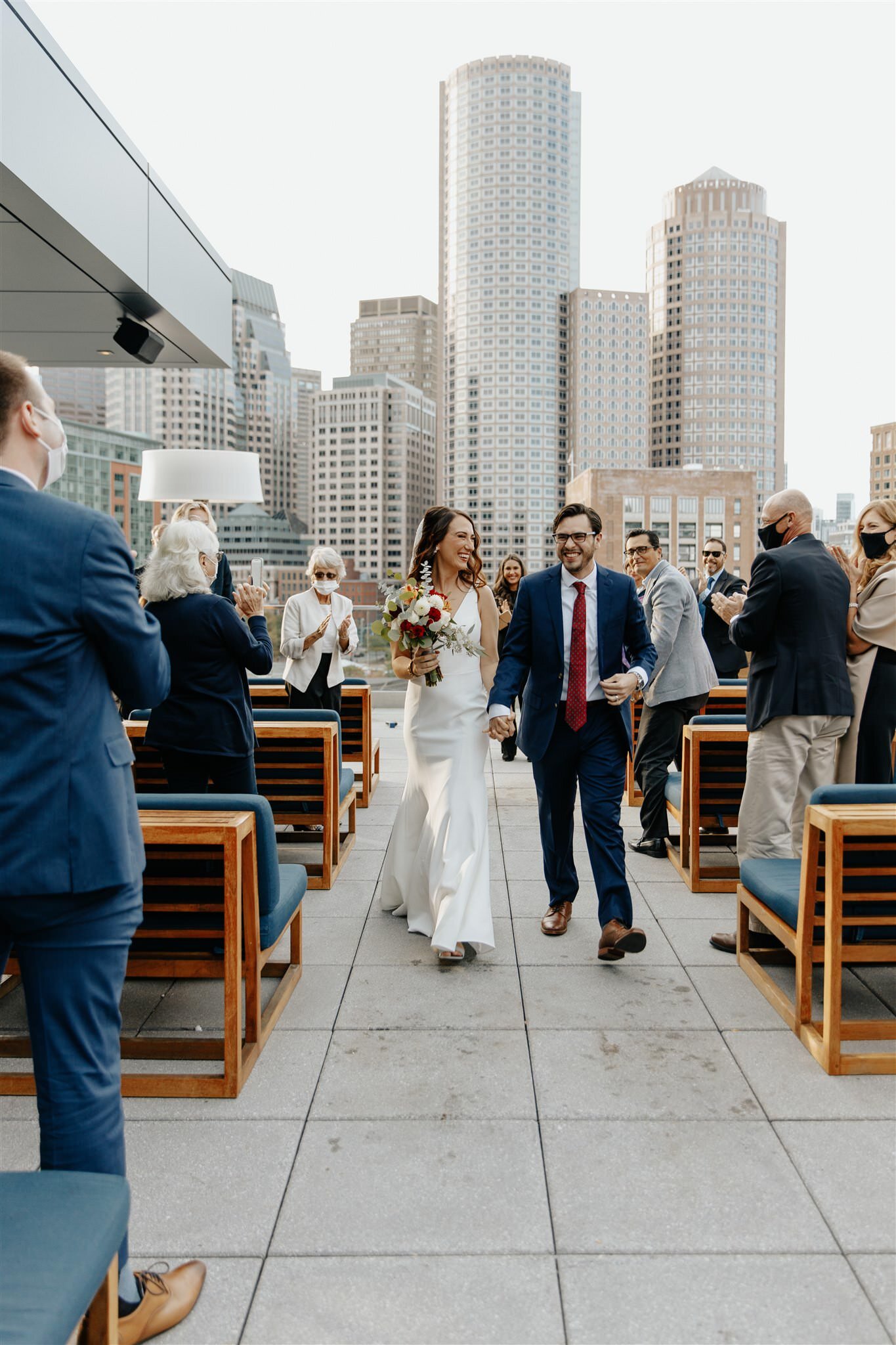 Boston rooftop micro wedding at Envoy in Seaport