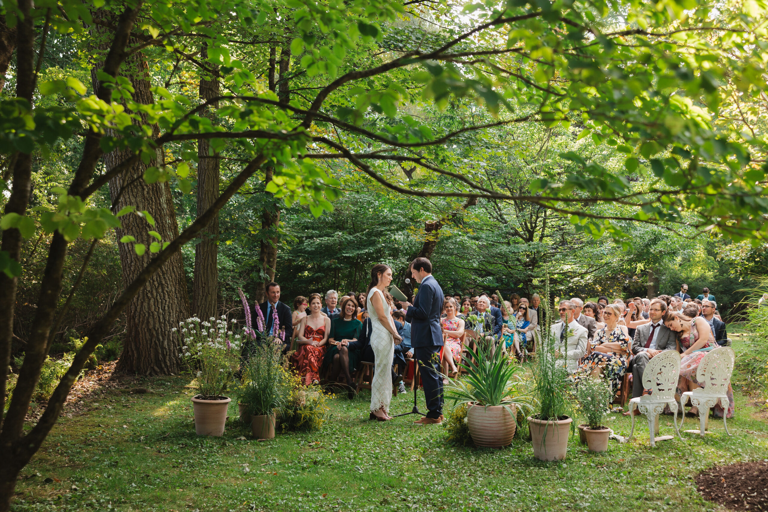 Summer backyard wedding in Connecticut