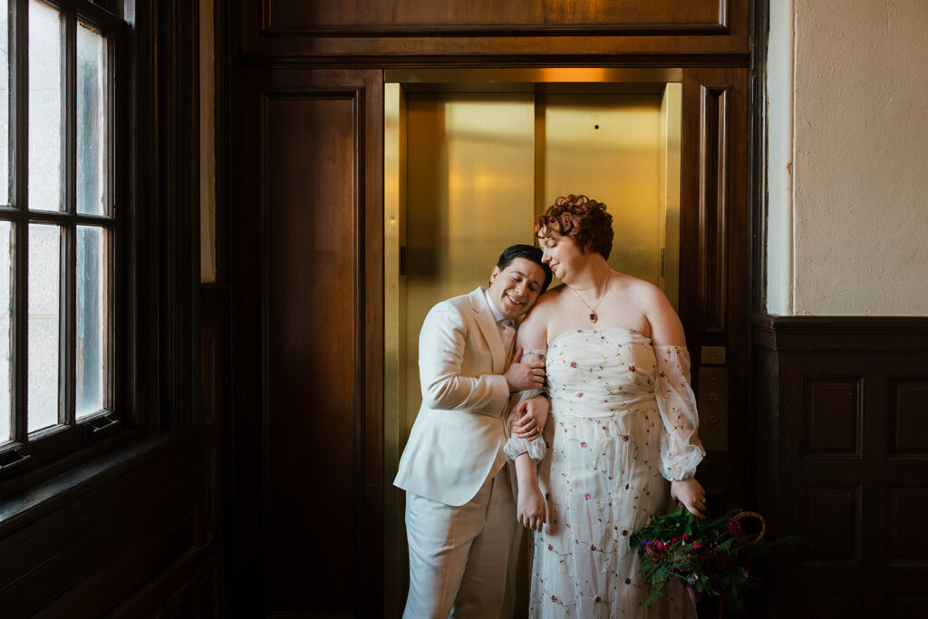 Maddie & Theo's queer Boston Wedding at The Tower, a Longwood Venue by LGBTQ photographer, Lensy Michelle.